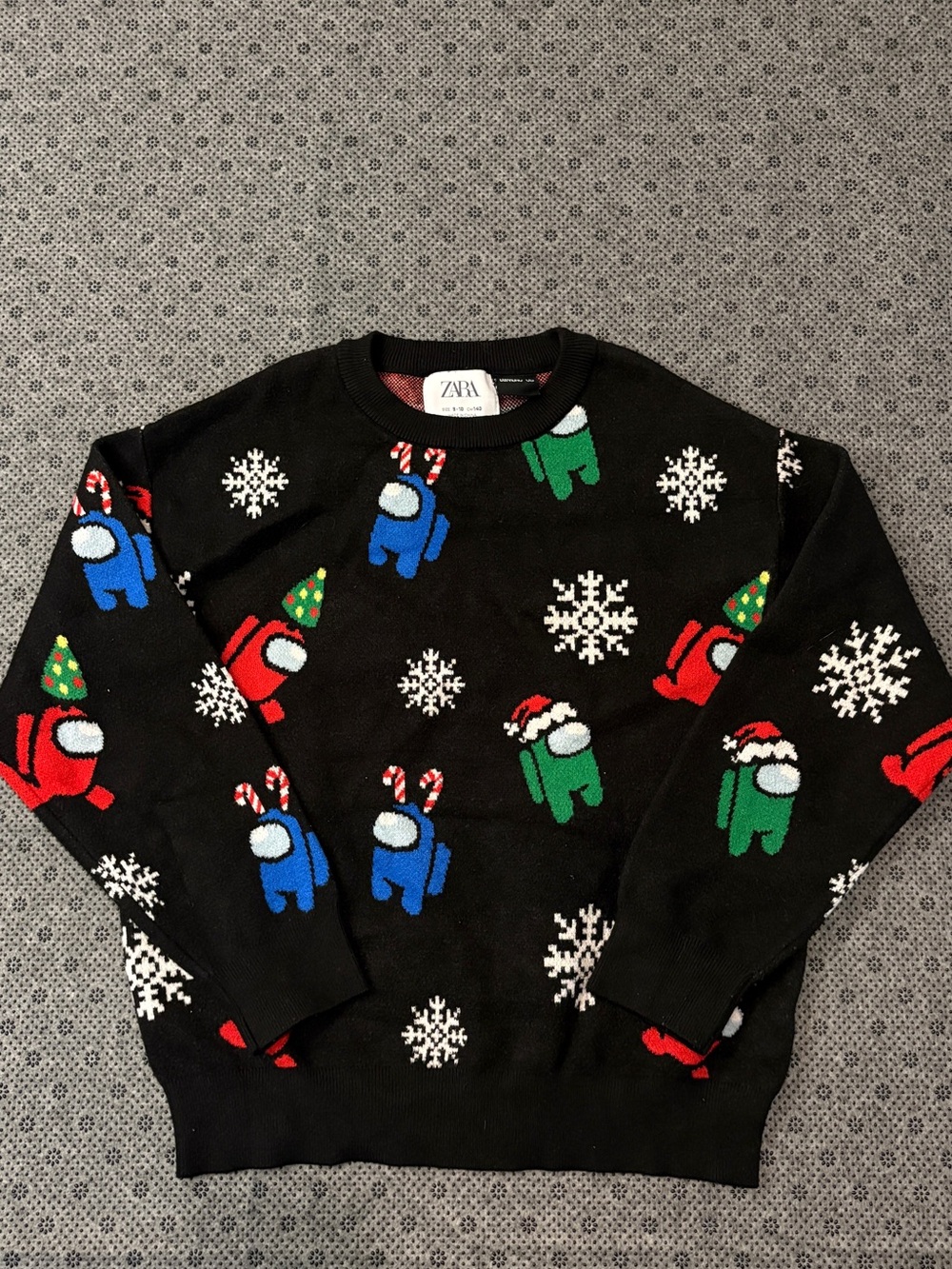 ZARA Kids Among Us Christmas Holiday Sweater Black Size 9-10 140